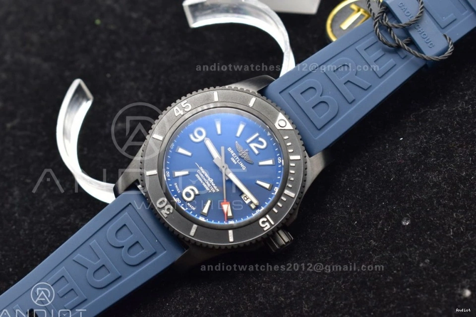 Bezel Blue On Dial A2824 1:1 Best Superocean Edition Black Black Automatic TF Strap Rubber 44 0329